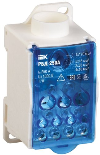 Блок распределительный IEK RBD РБД-250 250А фото Блок распределительный IEK RBD РБД-250 250А картинка